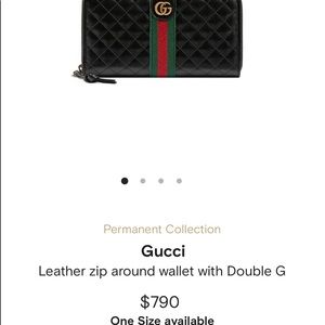 Leather zip around wallet with Double G